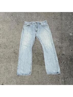 Men's Levi’s 501 button fly light wash denim jeans - 34x30